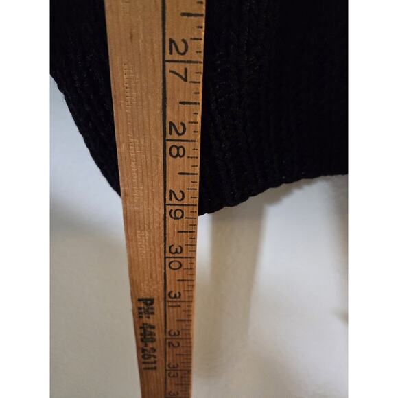 Nannell Sweater Black Tunic Womens M Embellished Rhinestones Rayon Wool Blend - Picture 8 of 9